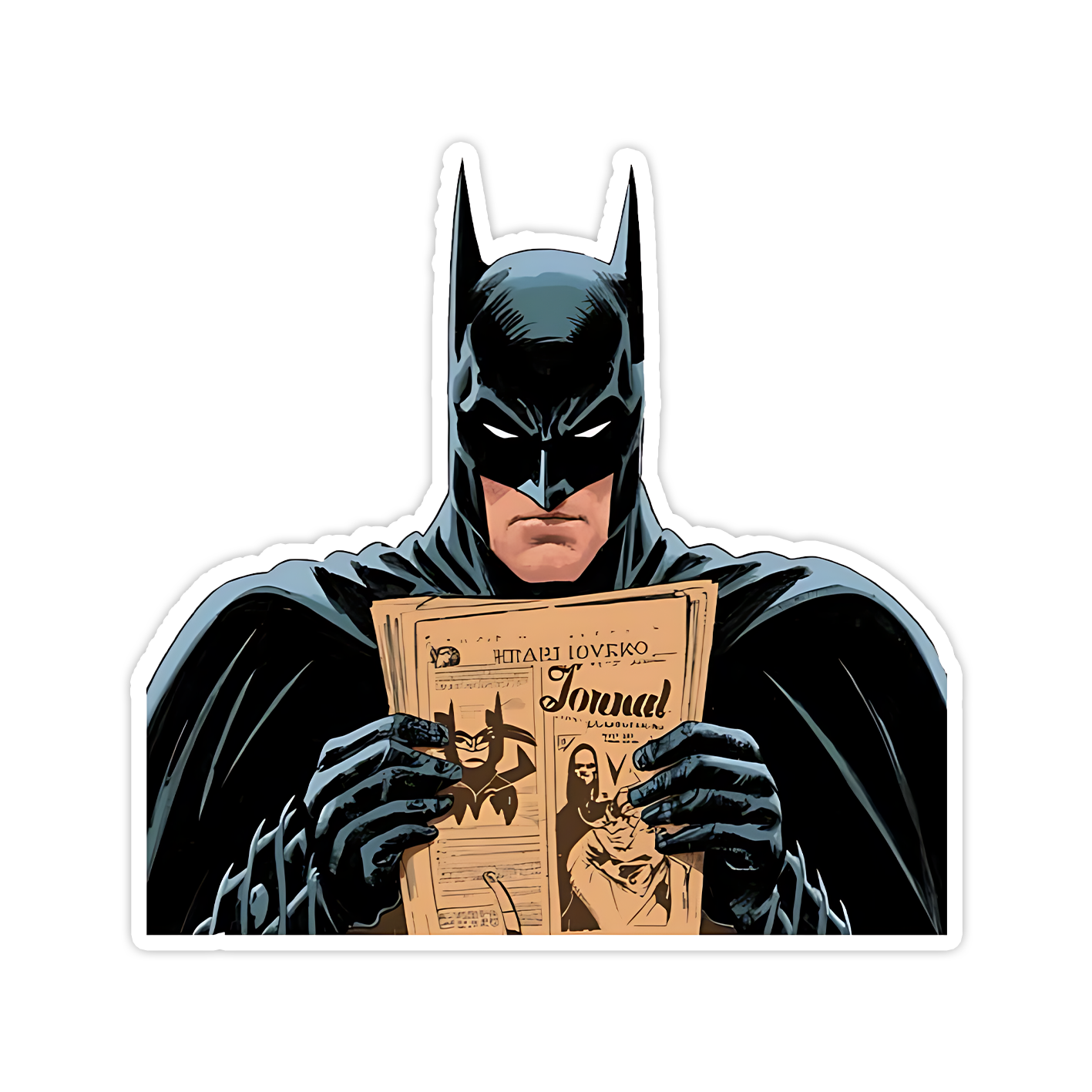 Batman reading Newspaper Sticker