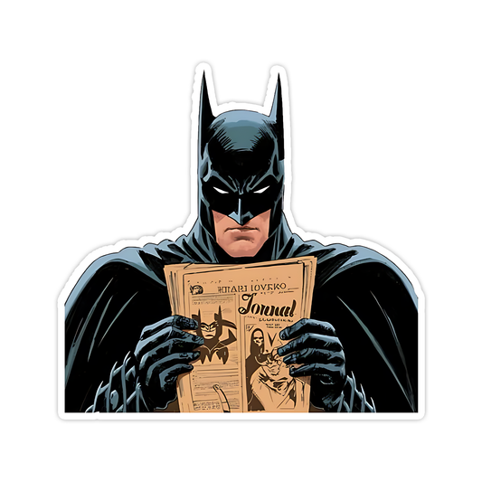 Batman reading Newspaper Sticker