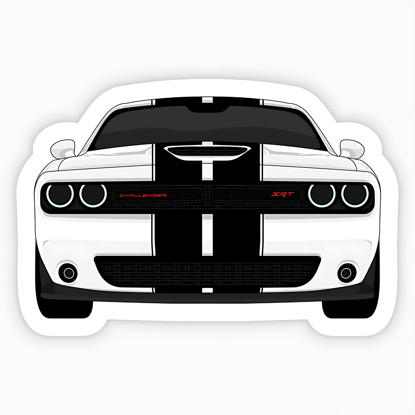 Dodge Challenger White Car Sticker - sticckiz.com
