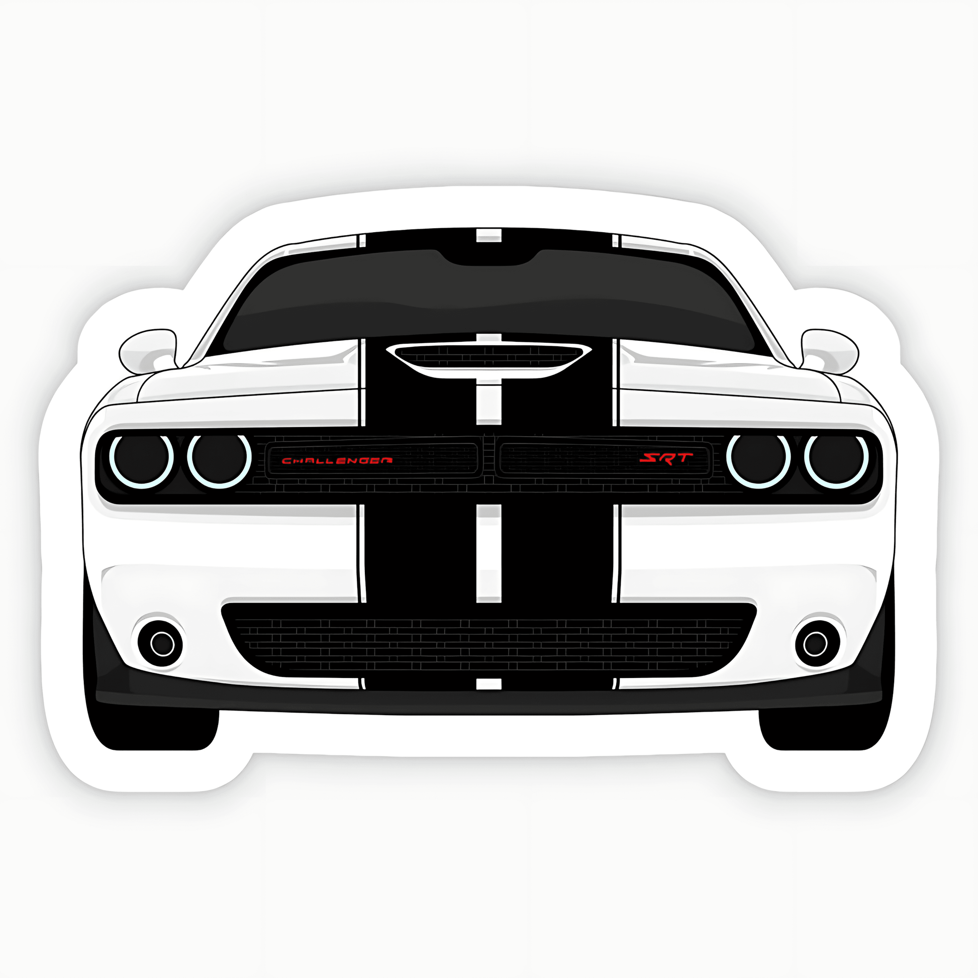 Dodge Challenger White Car Sticker - sticckiz.com
