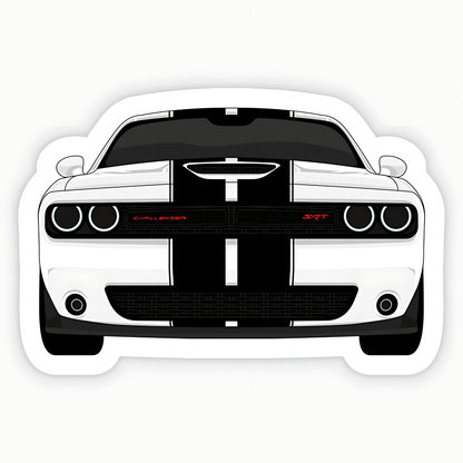 Dodge Challenger White Car Sticker - sticckiz.com
