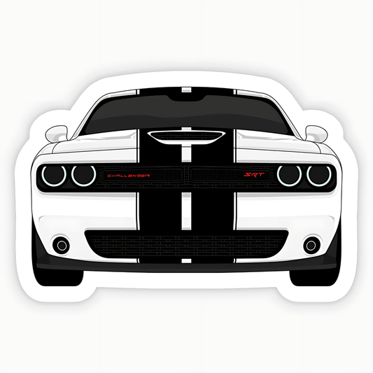 Dodge Challenger White Car Sticker - sticckiz.com