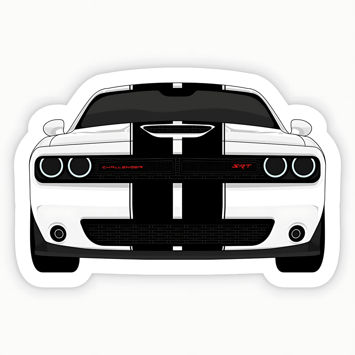 Dodge Challenger White Car Sticker