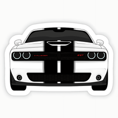 Dodge Challenger White Car Sticker