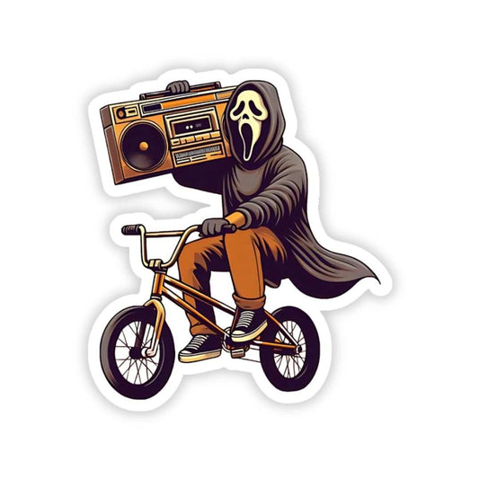 ghost on cycle bumper sticker - sticckiz.com