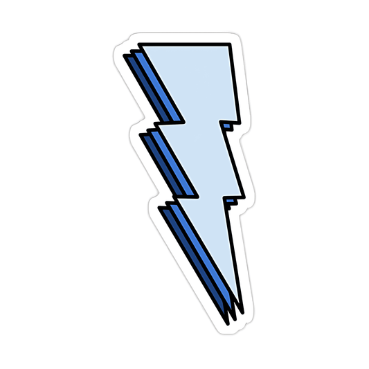 Blue Lighting Bolt Sticker - sticckiz.com