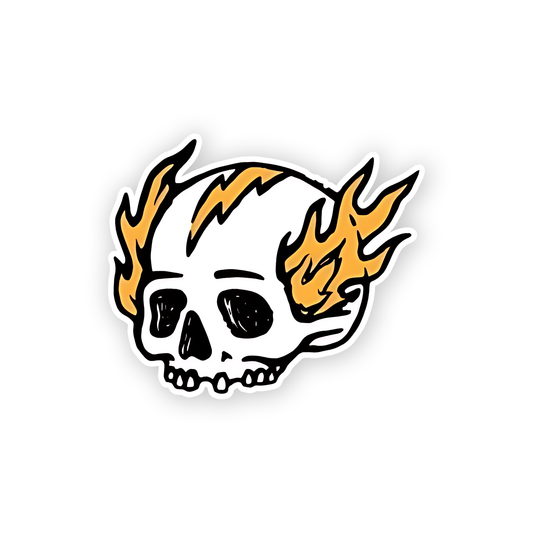 Skull Firing Hair Sticker