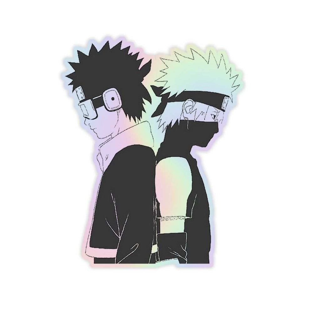 Kakashi & Obito v2 Holographic Sticker – sticckiz.com
