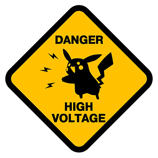 Danger High Voltage Pikachu Sticker - sticckiz.com