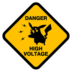 Danger High Voltage Pikachu Sticker - sticckiz.com