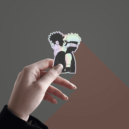 Kakashi & Obito v2 Holographic Sticker - sticckiz.com