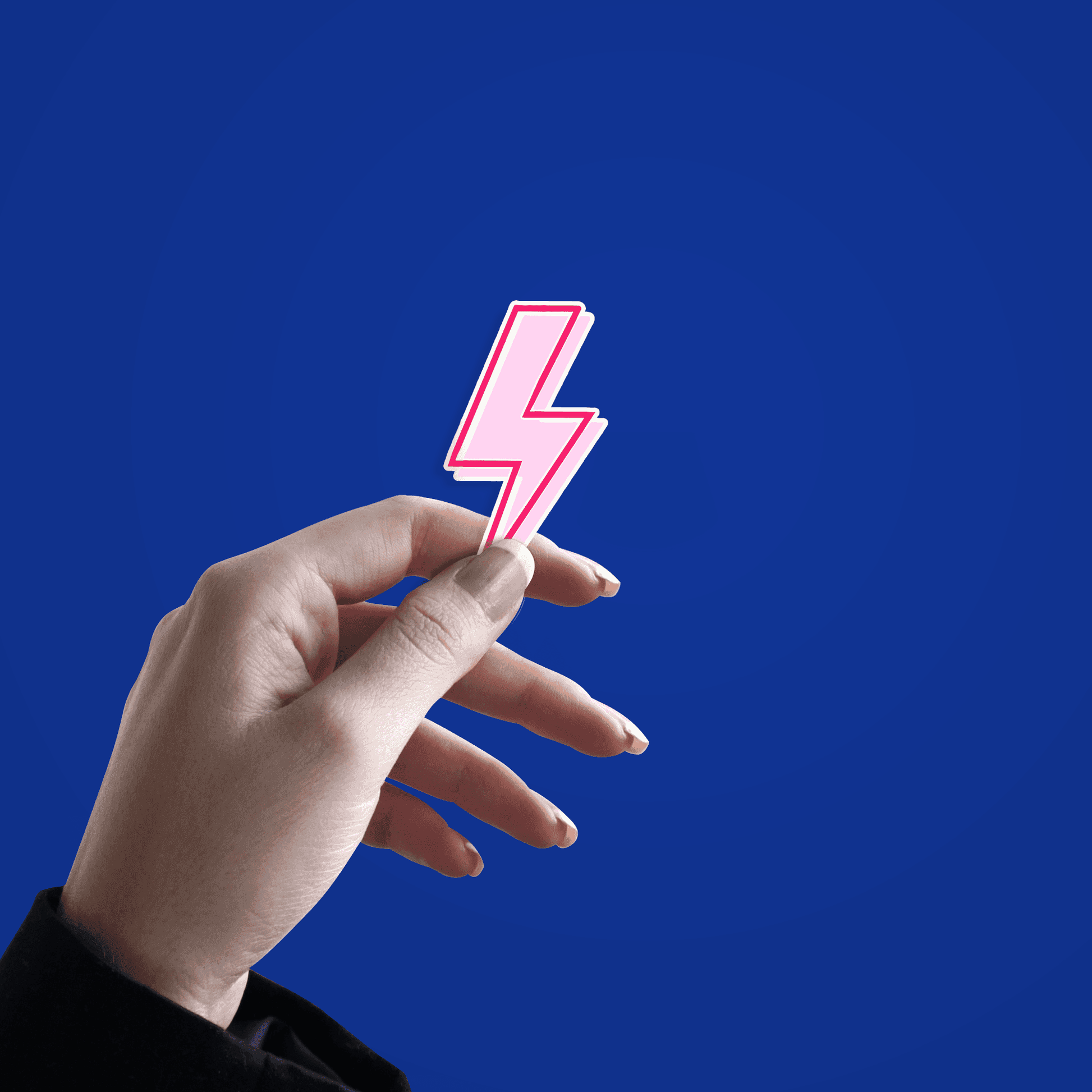 Pink Lighting Bolt Sticker - sticckiz.com