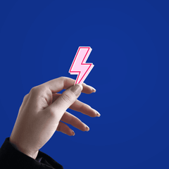 Pink Lighting Bolt Sticker - sticckiz.com
