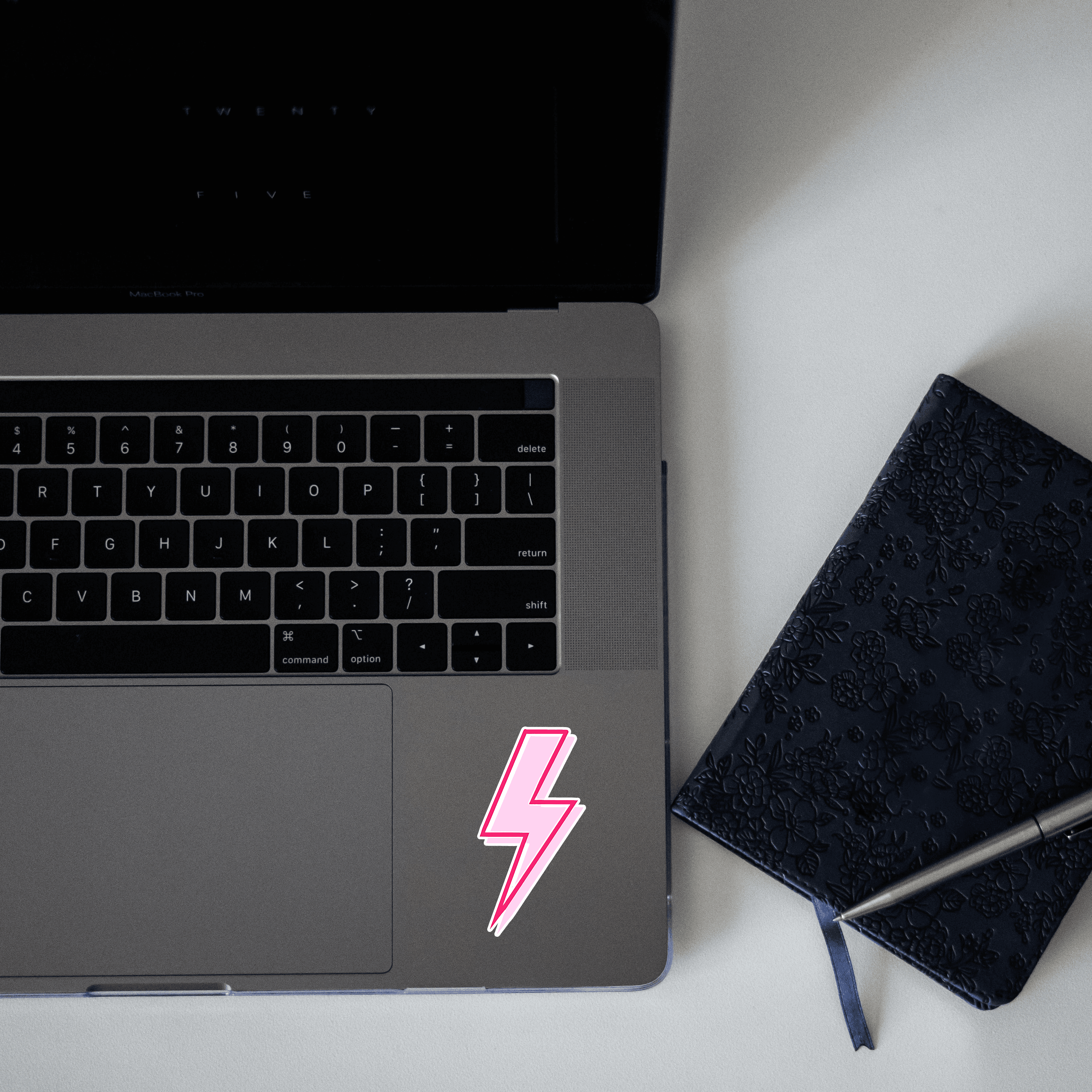 Pink Lighting Bolt Sticker - sticckiz.com
