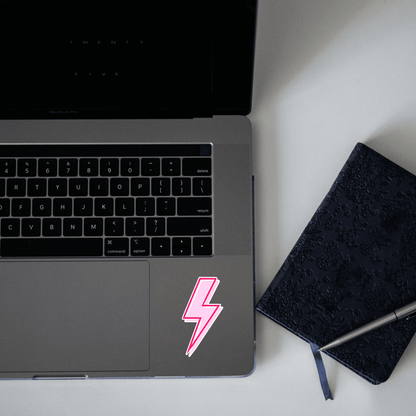 Pink Lighting Bolt Sticker - sticckiz.com