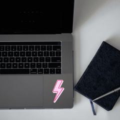 Pink Lighting Bolt Sticker - sticckiz.com