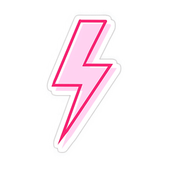 Pink Lighting Bolt Sticker - sticckiz.com