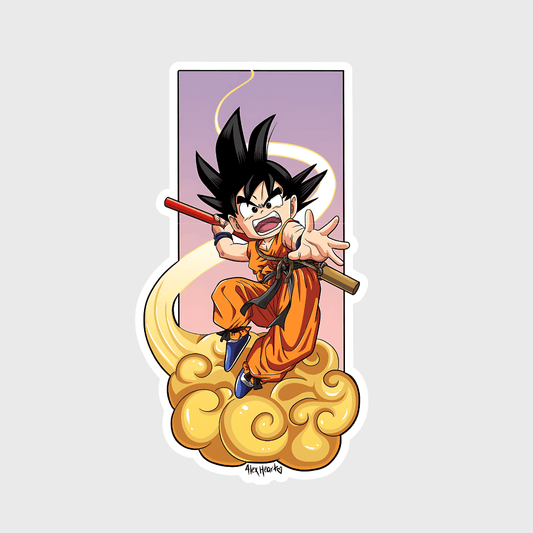Kid goku nimbus Sticker - sticckiz.com