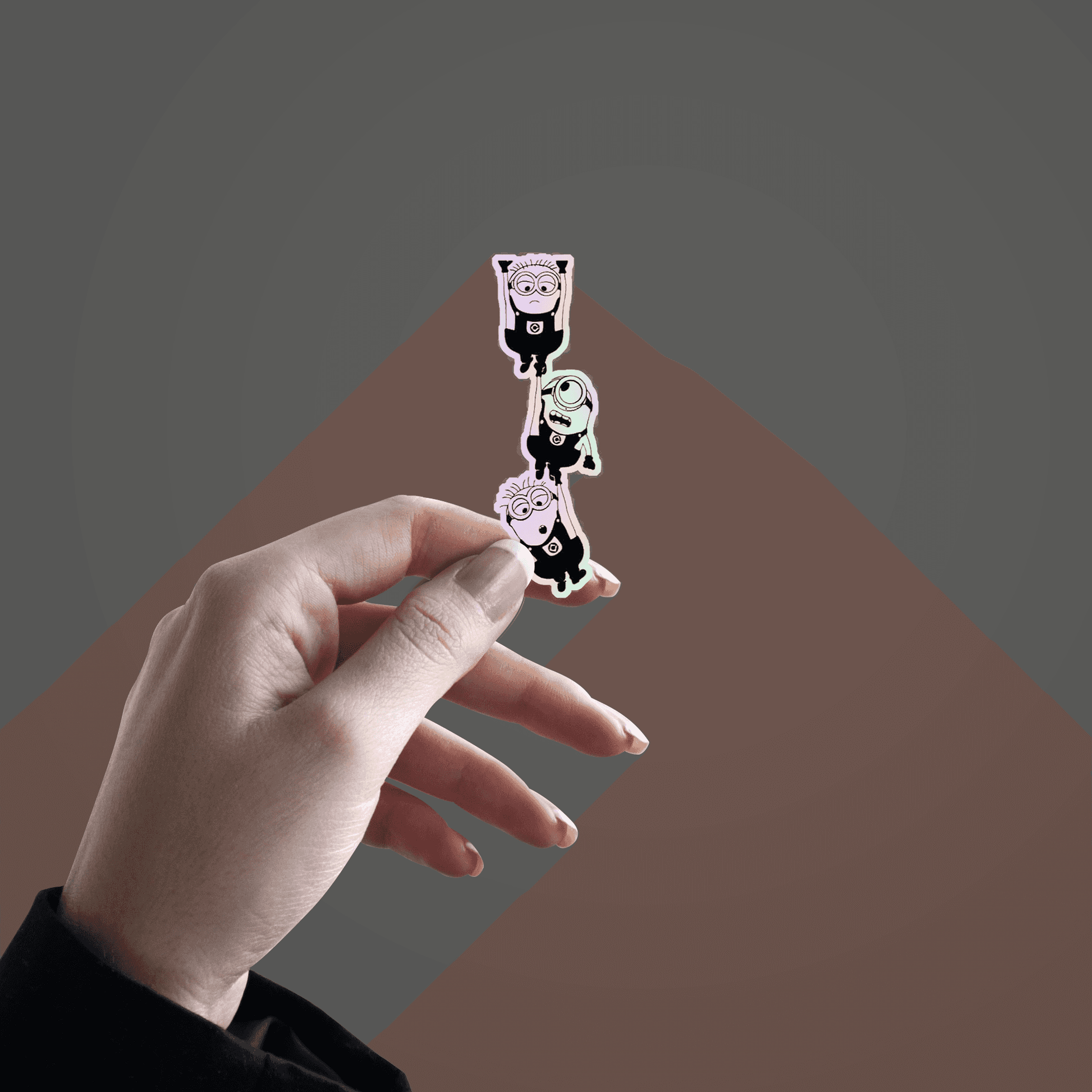 3 Minions Holographic Sticker - sticckiz.com