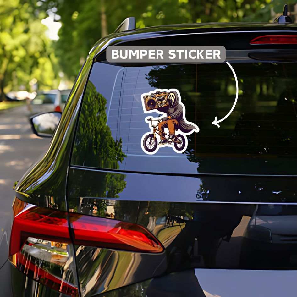 ghost on cycle bumper sticker - sticckiz.com