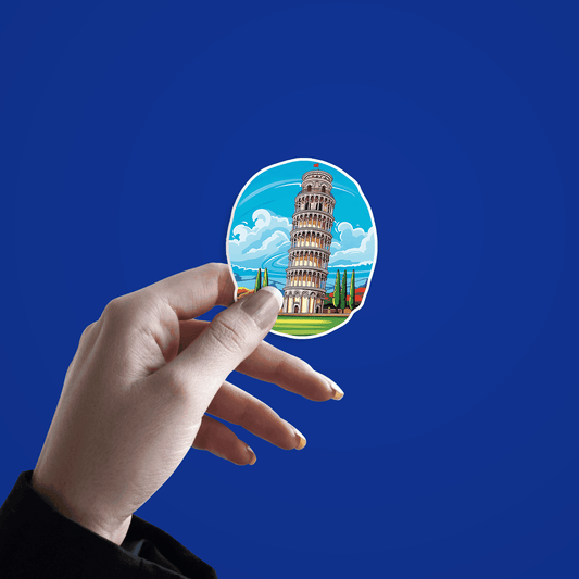 Vibrant Leaning Tower of Pisa Sticker - sticckiz.com