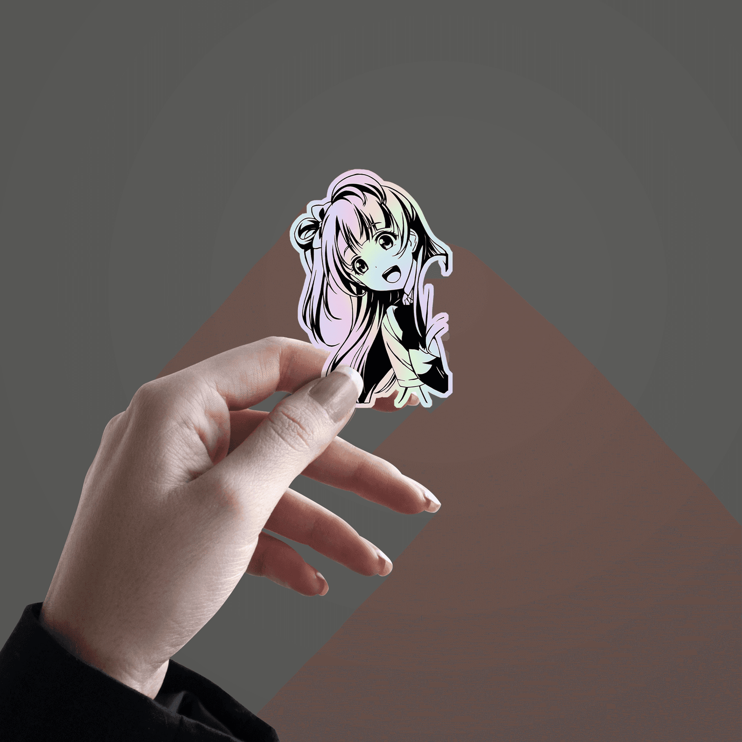 Japanese Anime Girl Holographic Sticker - sticckiz.com
