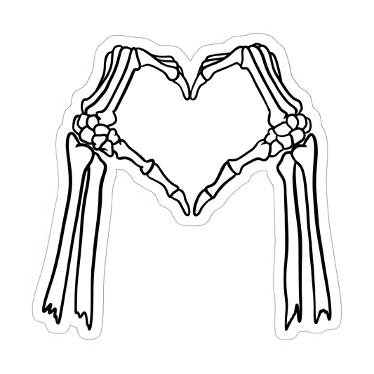 Skeleton Hands Making Heart Shape Sticker - sticckiz.com