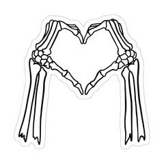 Skeleton Hands Making Heart Shape Sticker - sticckiz.com