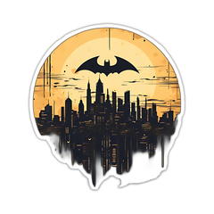 Gotham City with Batman logo Sticker