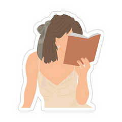 Girl reading book Sticker - sticckiz.com