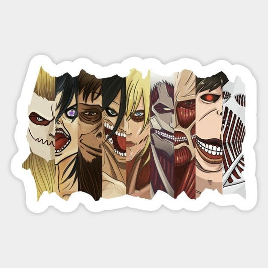 Attack on Titan different forms Sticker