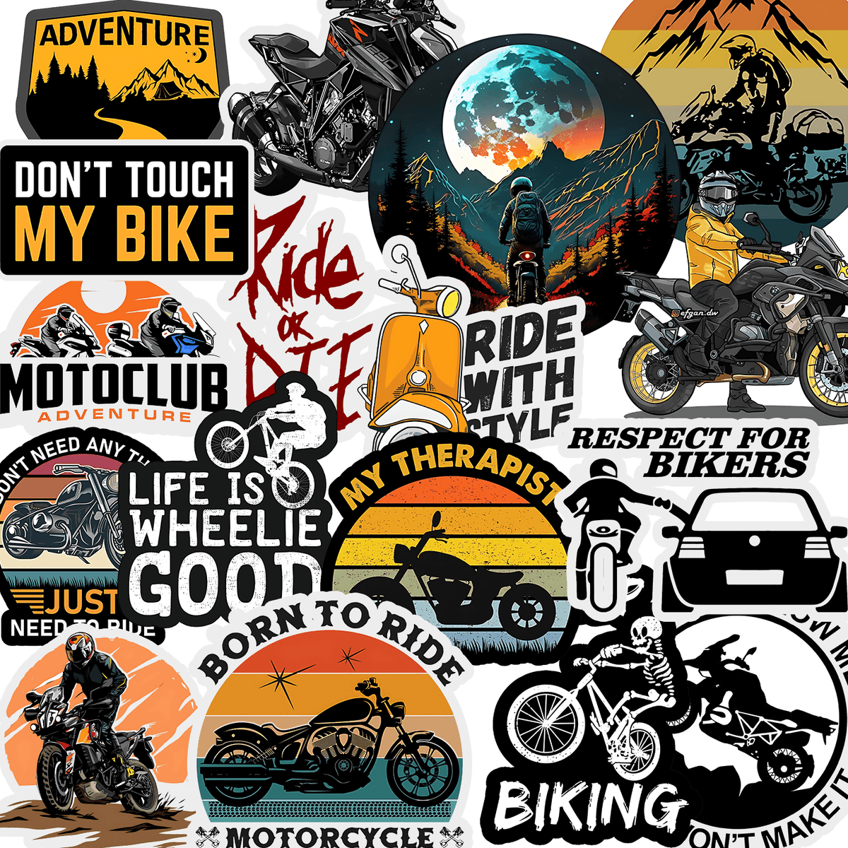 Bike Stickers Pack (15 Stickers ) - sticckiz.com