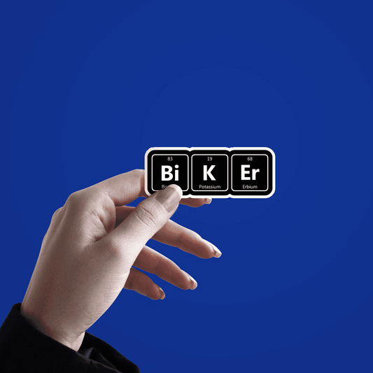 Biker Chemistry Elements Sticker - sticckiz.com