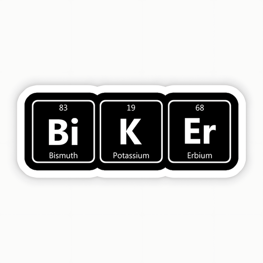 Biker Chemistry Elements Sticker - sticckiz.com