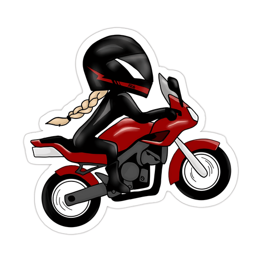 Biker Girl With Fazer Sticker - sticckiz.com