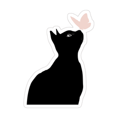 Black Cat nose kissing Sticker - sticckiz.com