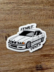 Bmw E36 Sedan Female Driven Sticker - sticckiz.com