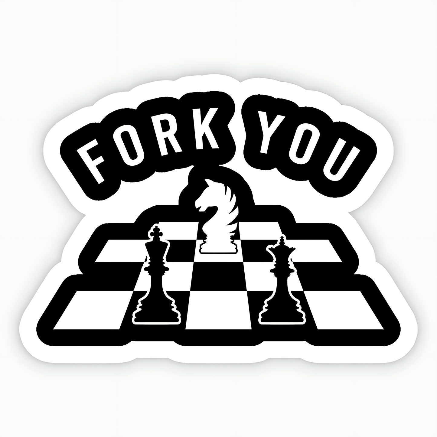 Fork You Funny Chess Sticker - sticckiz.com