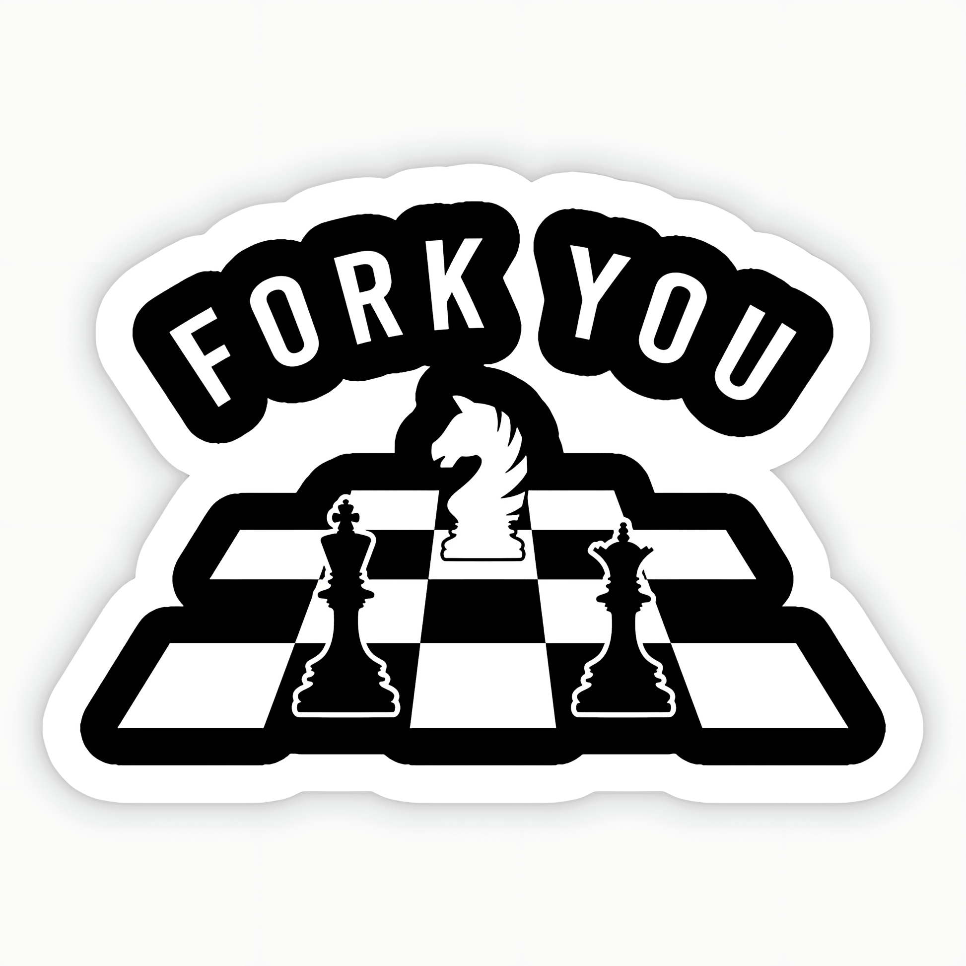 Fork You Funny Chess Sticker - sticckiz.com