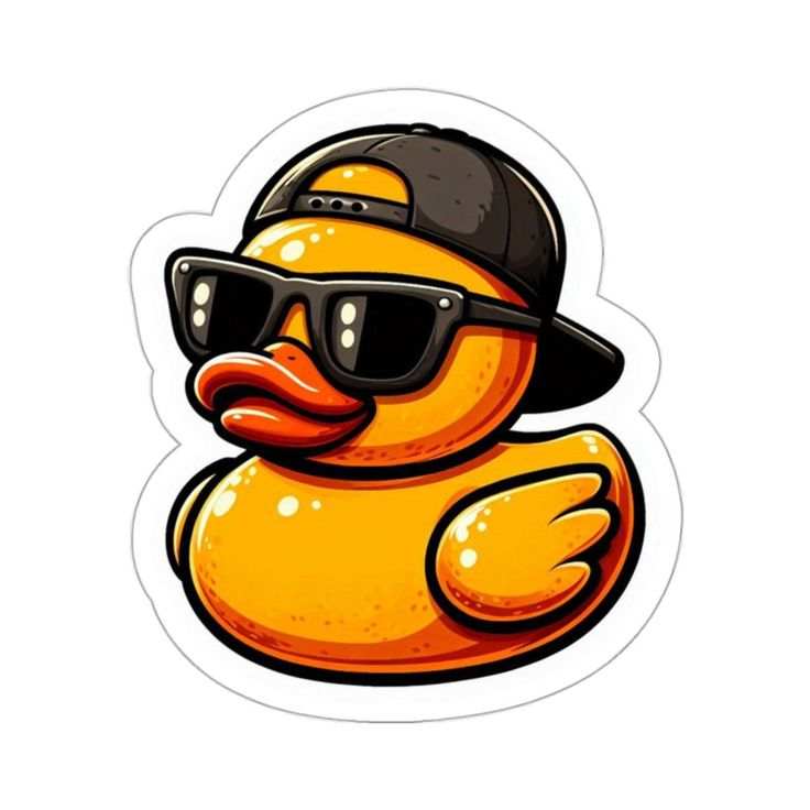 Cool duck with hat Sticker - sticckiz.com