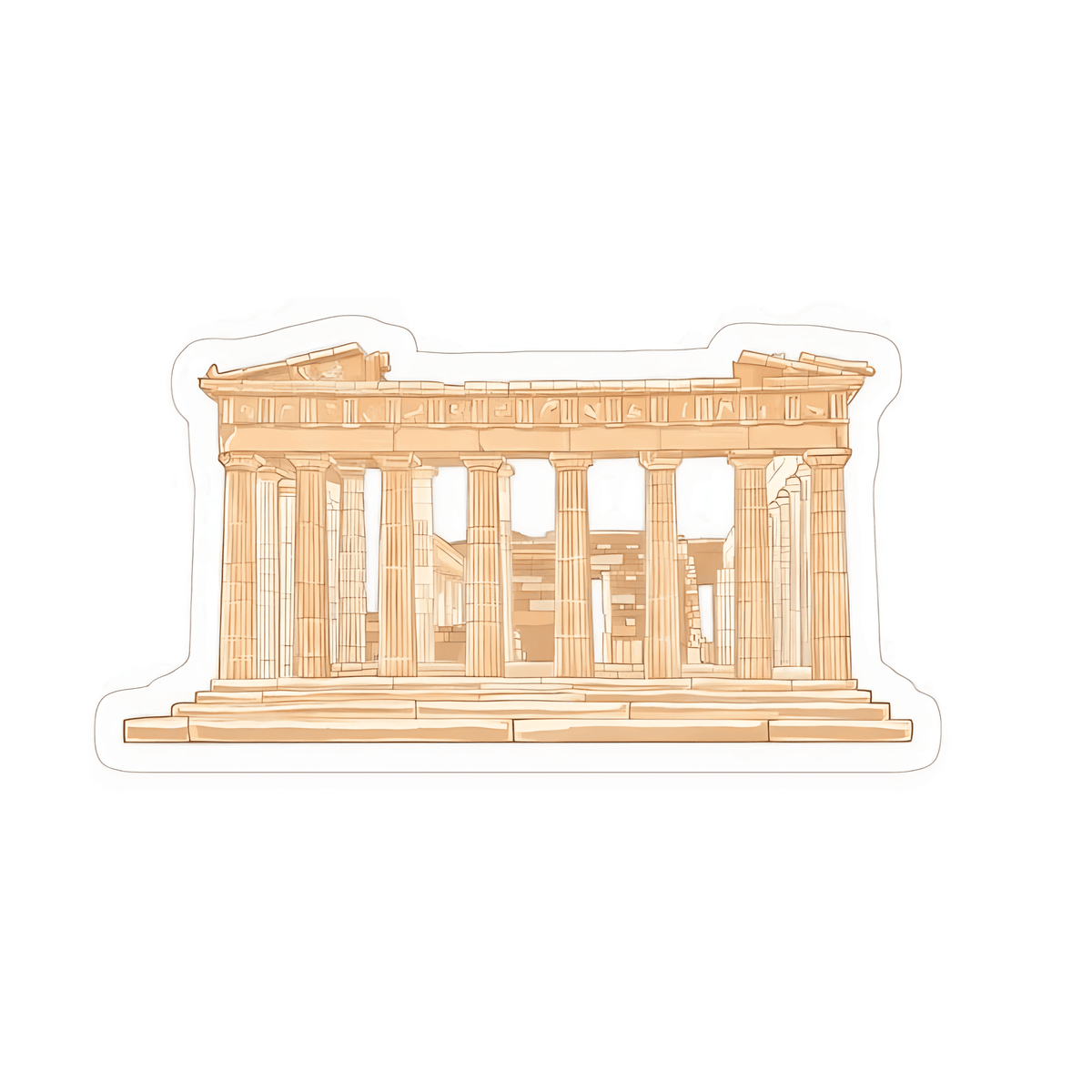 Greek Parthenon Sticker - sticckiz.com