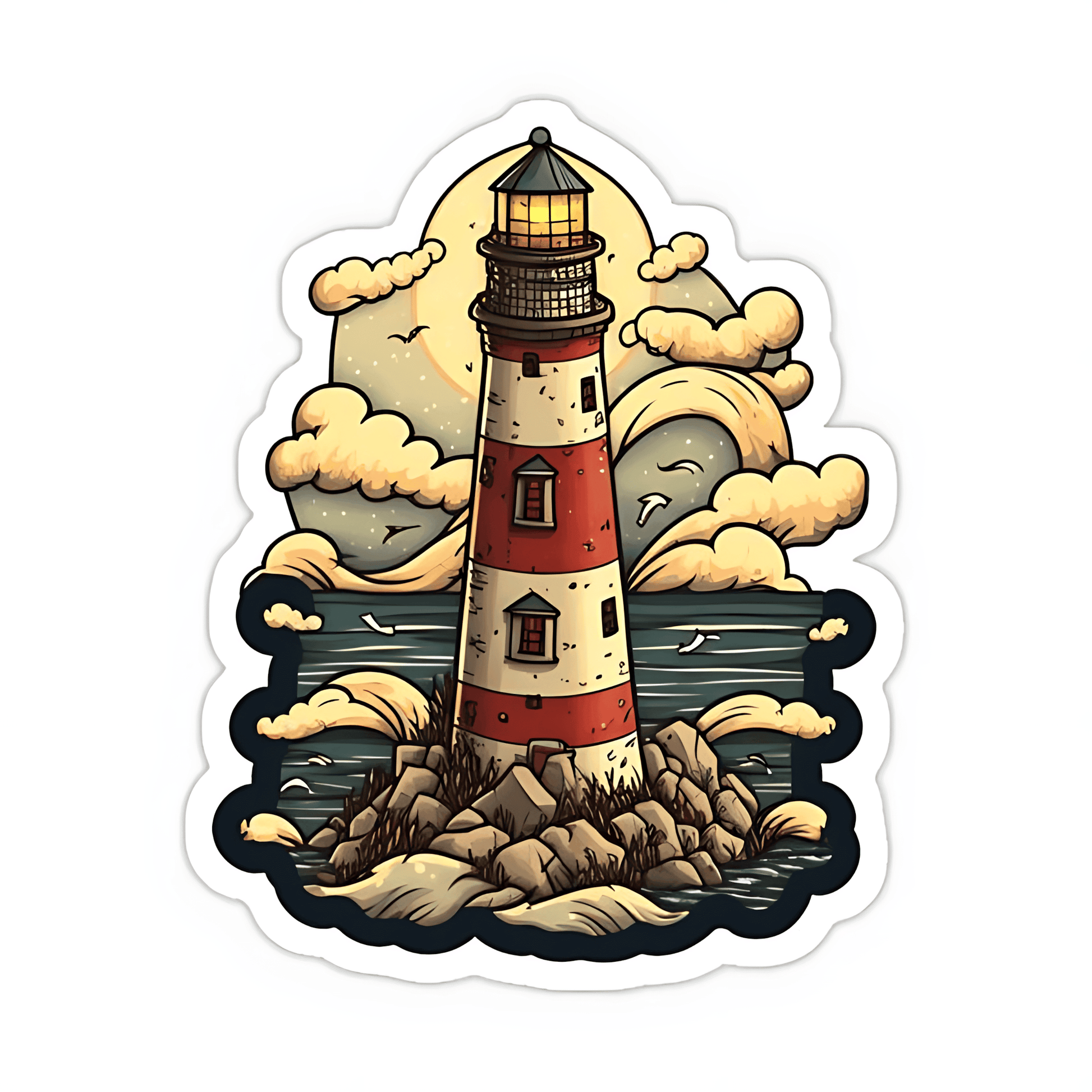 Cute Light House Sticker - sticckiz.com