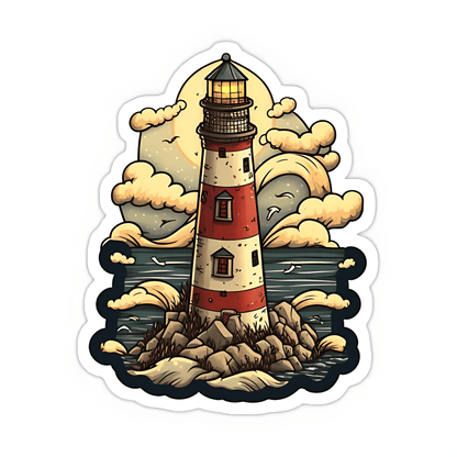 Cute Light House Sticker - sticckiz.com
