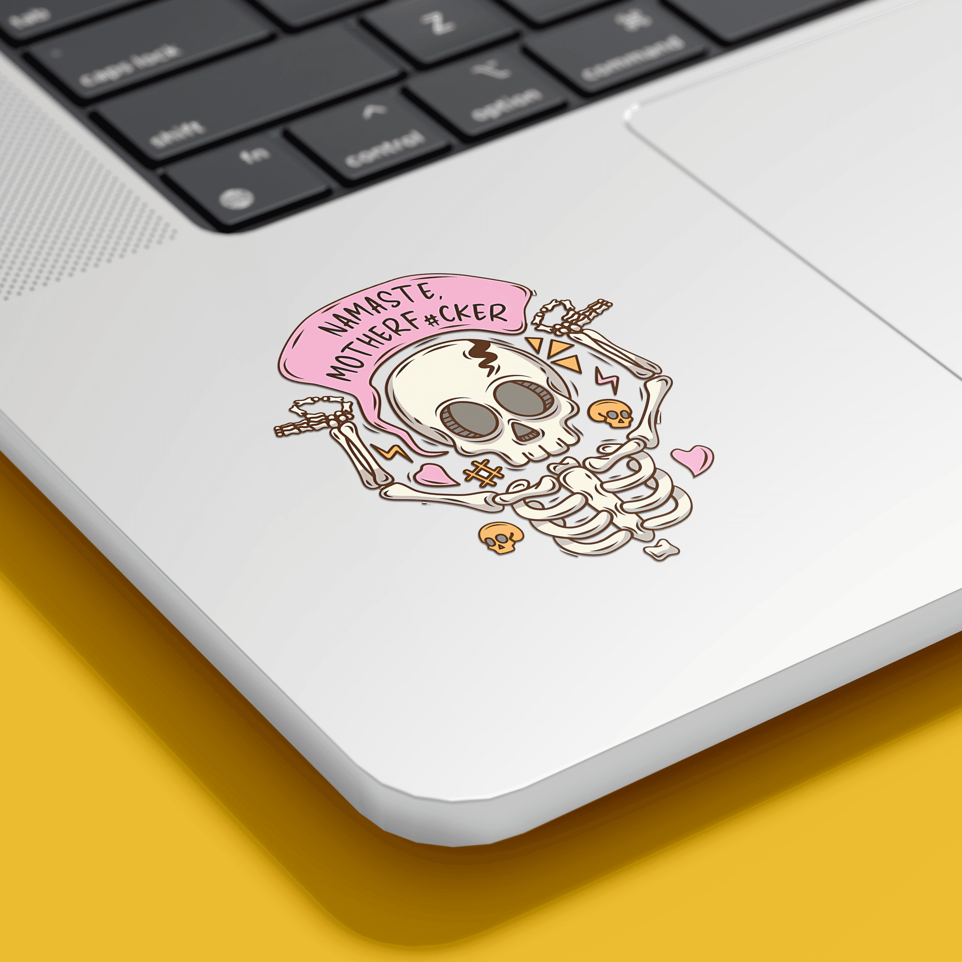 Namaste MotherF#cker Skeleton Sticker - sticckiz.com