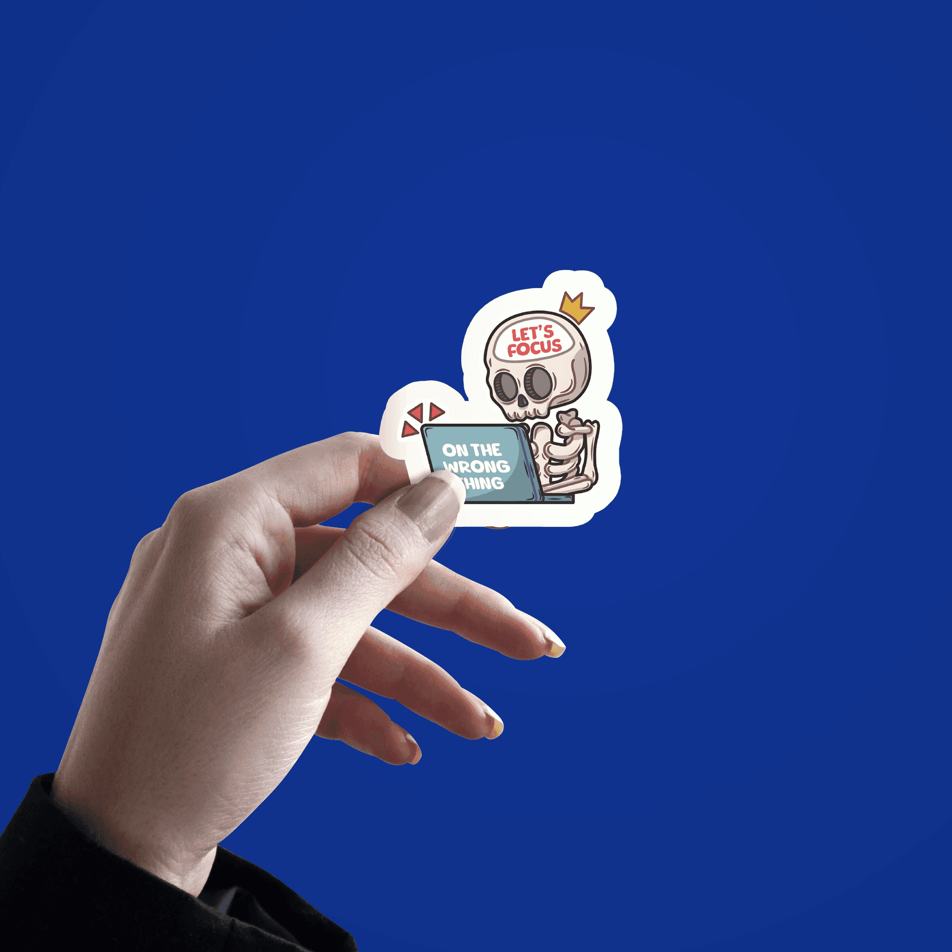 Let's Focus Skeleton Sticker - sticckiz.com
