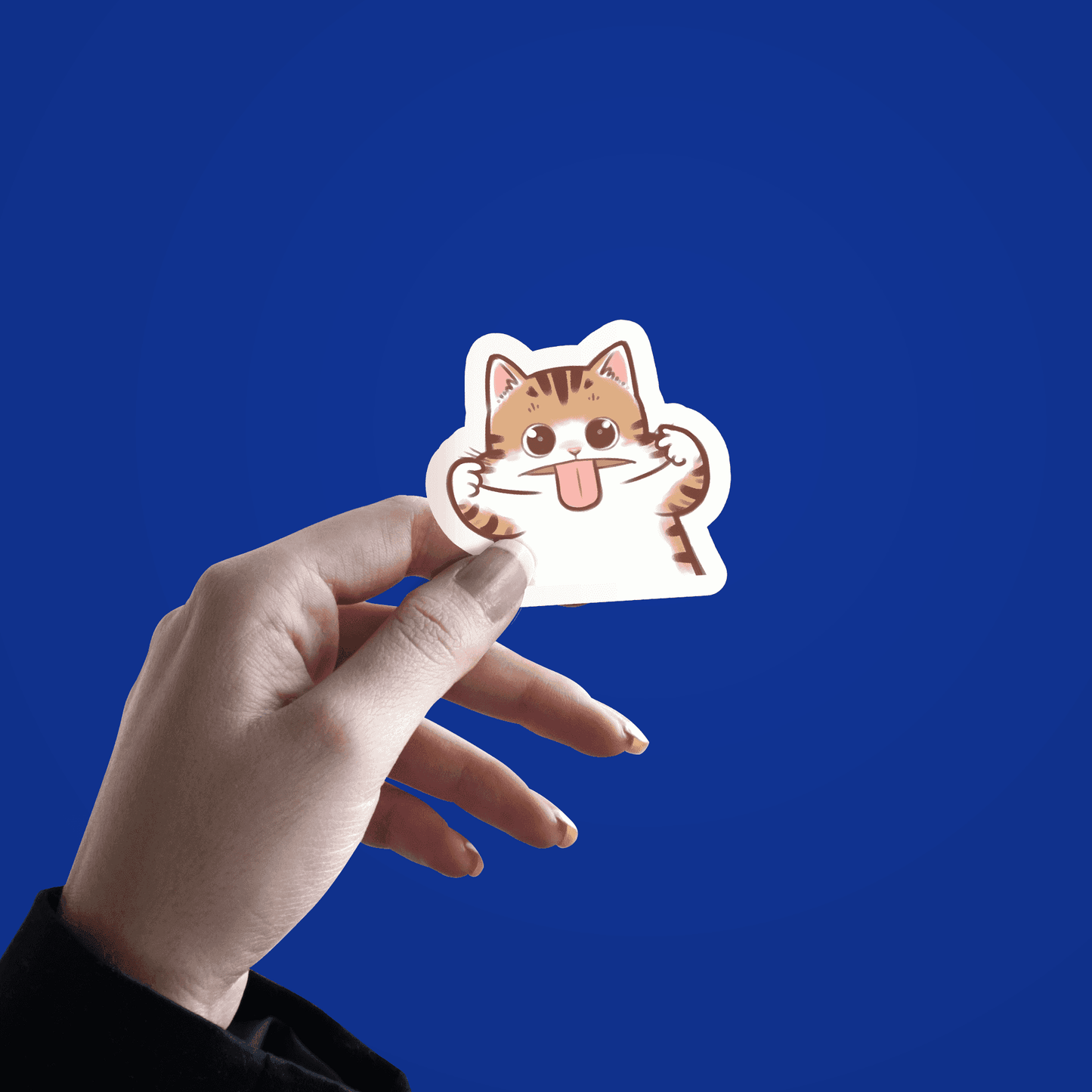 Orange Cat Cute Sticker - sticckiz.com