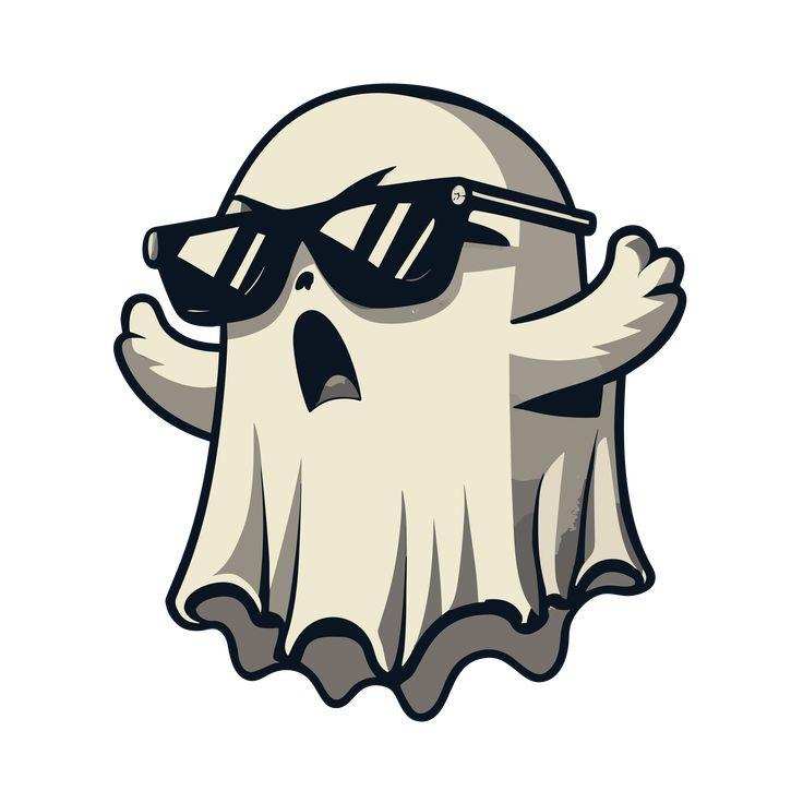 Ghost in Glasses Sticker - sticckiz.com