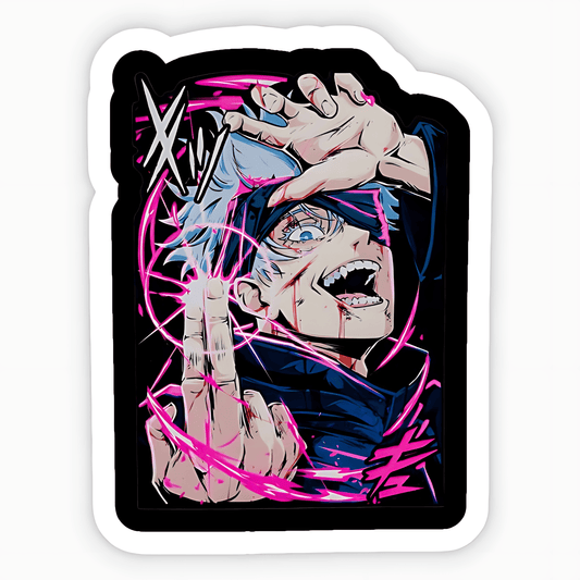 Gojo Laughing Sticker - sticckiz.com