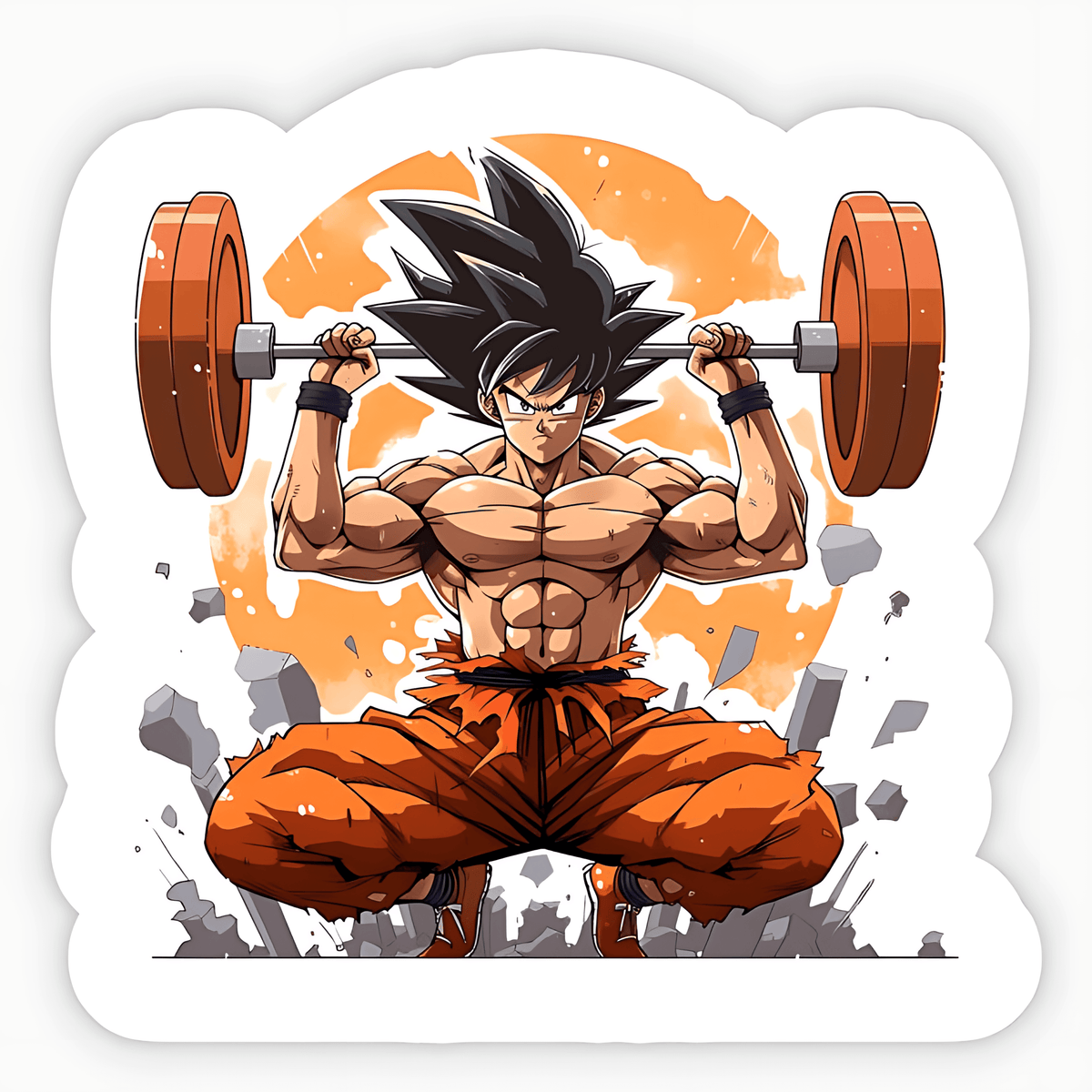 Goku Training Sticker - sticckiz.com