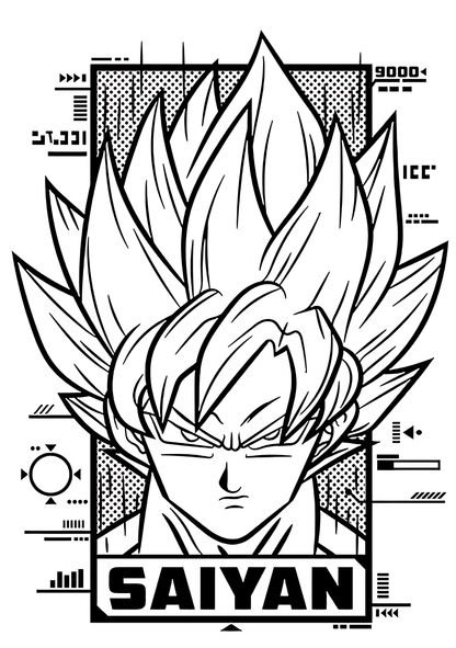 Goku Saiyan Sticker - sticckiz.com